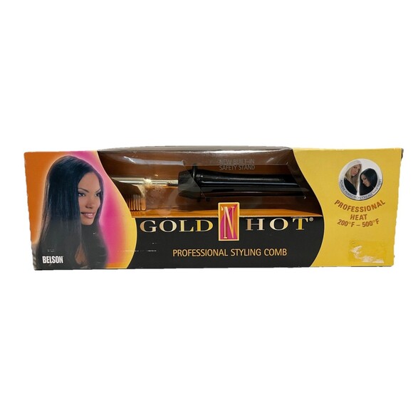 Gold N Hot Professional 24K Gold Pressing & Styling Comb GH299 - NEW IN BOX - Picture 1 of 6